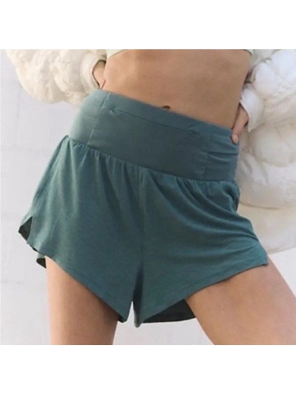 NEW Free People Movement Tempo Light As Air Shorts Lightweight Teal Green Sz S